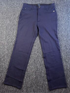 FDJ French Dressing Jeans Navy Blue Straight Leg Pants Suzanne High Rise Sz 10